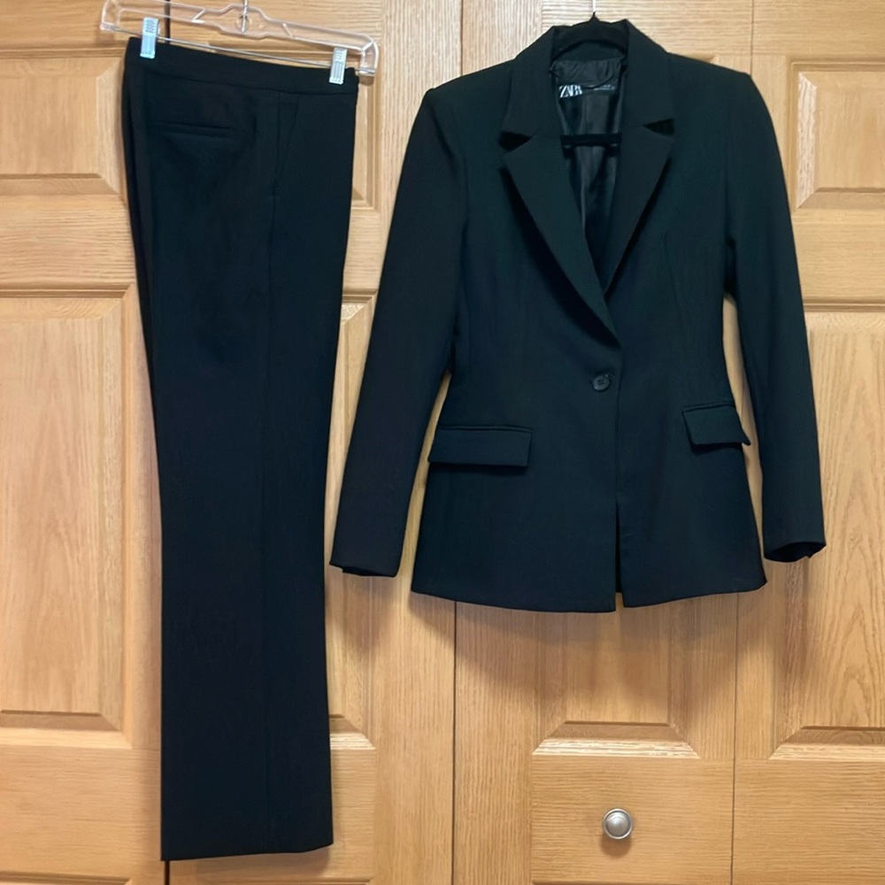 Zara Black Blazer and Pants Set